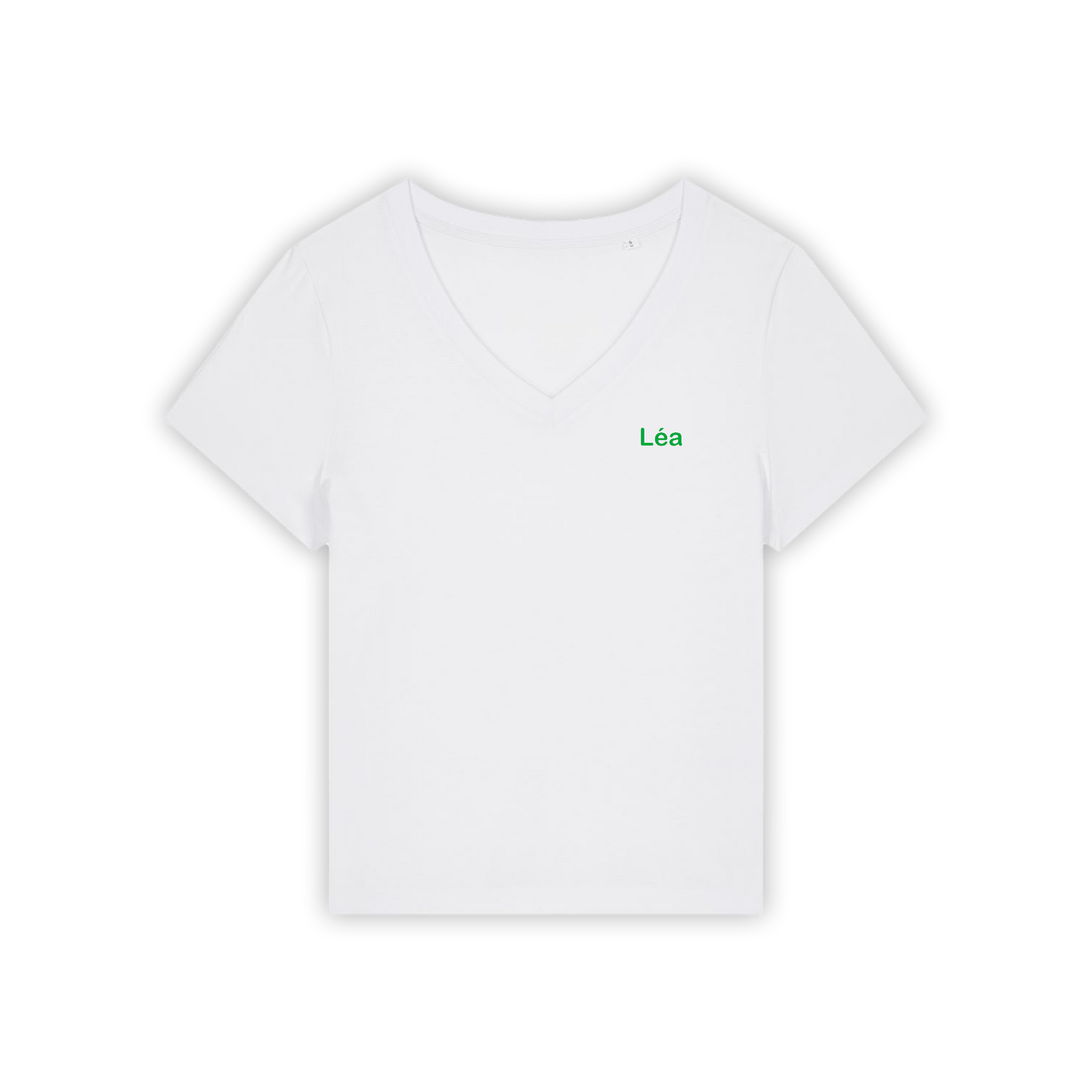 T-Shirt Blanc Col V Femme personnalisé