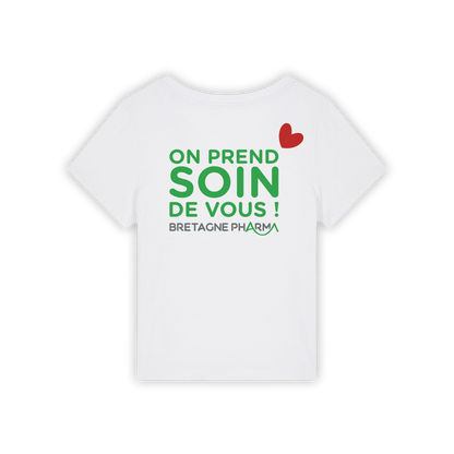 T-Shirt Blanc Col V Femme