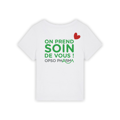 T-Shirt Blanc Col V Femme