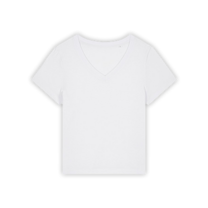 T-Shirt Blanc Col V Femme