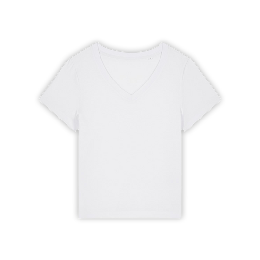 T-Shirt Blanc Col V Femme